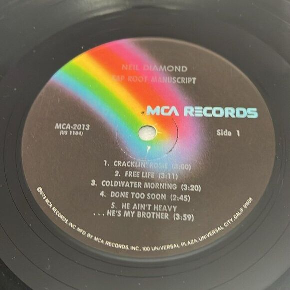 LP Vinyl Neil Diamond Tap Root Manuscript with Intact Dust Cover and Sleeve - Picture 7 of 9